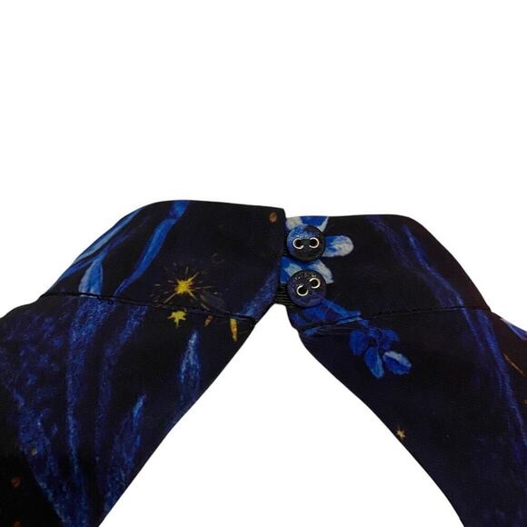 ASOS Hope & Ivy Maternity open back star print midi dress in cobalt  Size 8 - Picture 13 of 15